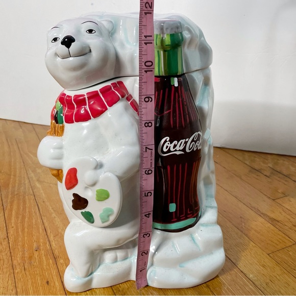 2000 COCA-COLA COKE WORK OF ART POLAR BEAR GIBSON CERAMIC COOKIE JAR - Picture 10 of 11
